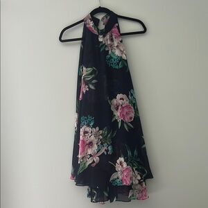 Floral Halter Neck Swing Dress